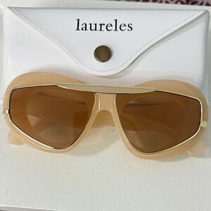 Tan Sunglasses with Gold Accents